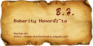 Boberity Honoráta névjegykártya